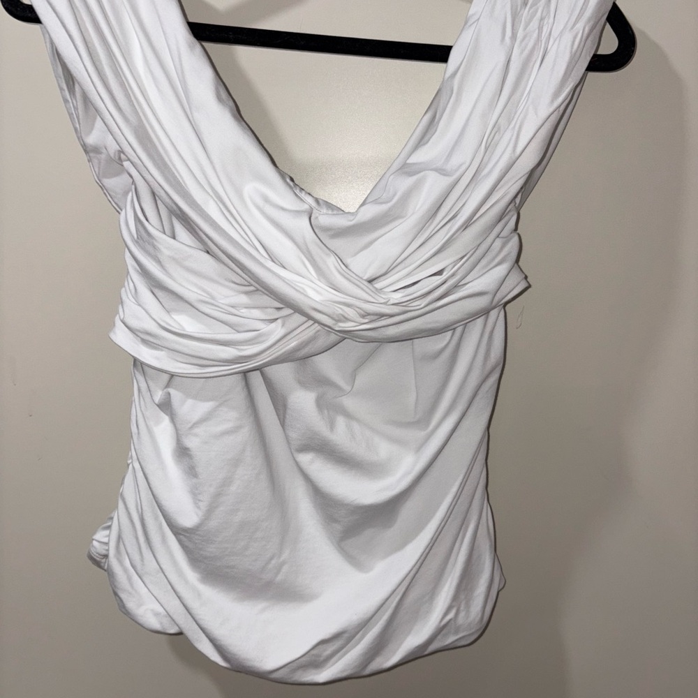 Elegant White Draped Top